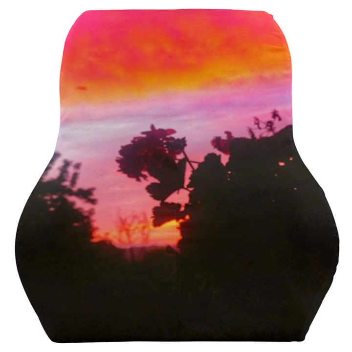 Sunset and Geraniums Car Seat Back Cushion 