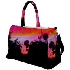 Sunset And Geraniums Duffel Travel Bag by okhismakingart