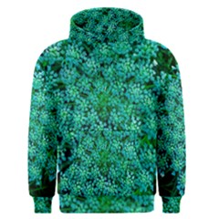 Turquoise Queen Anne s Lace Men s Pullover Hoodie by okhismakingart