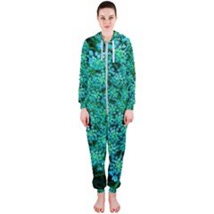 Turquoise Queen Anne s Lace Hooded Jumpsuit (ladies)  by okhismakingart