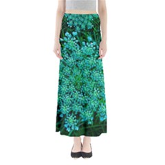 Turquoise Queen Anne s Lace Full Length Maxi Skirt by okhismakingart