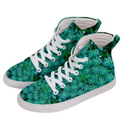 Turquoise Queen Anne s Lace Men s Hi-top Skate Sneakers by okhismakingart