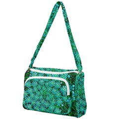 Turquoise Queen Anne s Lace Front Pocket Crossbody Bag by okhismakingart