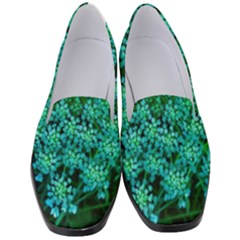 Turquoise Queen Anne s Lace Women s Classic Loafer Heels by okhismakingart