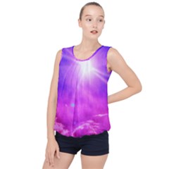 Purple Sun Bubble Hem Chiffon Tank Top by okhismakingart