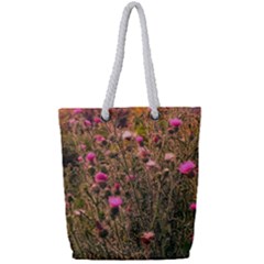 Thistle Field Full Print Rope Handle Tote (small) by okhismakingart