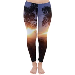 Mountain Sunset Classic Winter Leggings by okhismakingart