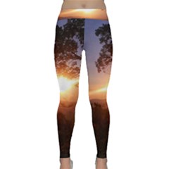 Mountain Sunset Classic Yoga Leggings by okhismakingart