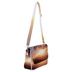 Mountain Sunset Shoulder Bag With Back Zipper