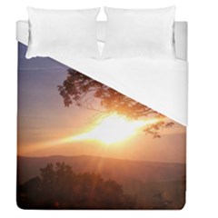 Mountain Sunset Duvet Cover (queen Size) by okhismakingart