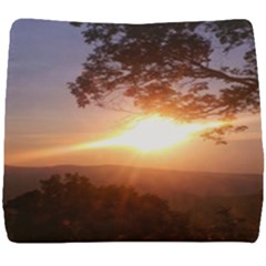 Mountain Sunset Seat Cushion by okhismakingart