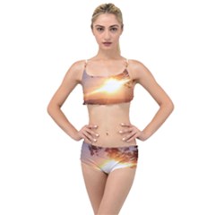 Mountain Sunset Layered Top Bikini Set by okhismakingart