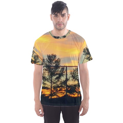 Fence Line Trees Men s Sports Mesh Tee by okhismakingart