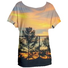 Fence Line Trees Women s Oversized Tee by okhismakingart