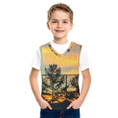 Fence Line Trees Kids  Sportswear by okhismakingart