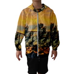 Fence Line Trees Kids  Hooded Windbreaker by okhismakingart