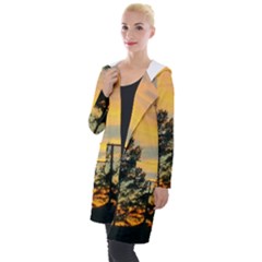 Fence Line Trees Hooded Pocket Cardigan by okhismakingart