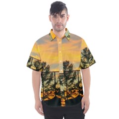 Fence Line Trees Men s Short Sleeve Shirt