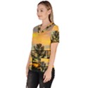 Fence Line Trees Women s V-Neck Scrub Top View2