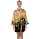 Fence Line Trees Long Sleeve Kimono Robe View1