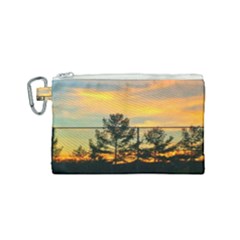 Fence Line Trees Canvas Cosmetic Bag (small) by okhismakingart