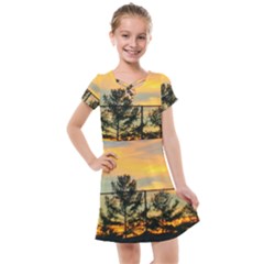 Fence Line Trees Kids  Cross Web Dress by okhismakingart