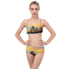 Fence Line Trees Layered Top Bikini Set by okhismakingart