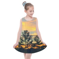 Fence Line Trees Kids  Summer Dress by okhismakingart