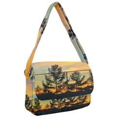 Fence Line Trees Courier Bag by okhismakingart