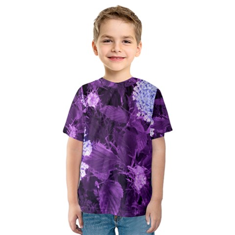 Queen Anne s Lace With Purple Leaves Kids  Sport Mesh Tee by okhismakingart