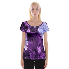 Queen Anne s Lace With Purple Leaves Cap Sleeve Top by okhismakingart