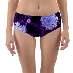 Queen Anne s Lace With Purple Leaves Reversible Mid-waist Bikini Bottoms by okhismakingart