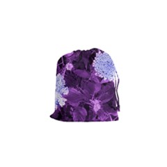 Queen Anne s Lace With Purple Leaves Drawstring Pouch (xs) by okhismakingart