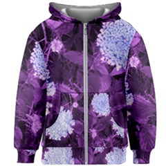 Queen Anne s Lace With Purple Leaves Kids  Zipper Hoodie Without Drawstring by okhismakingart