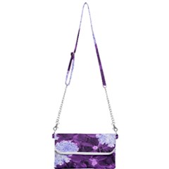 Queen Anne s Lace With Purple Leaves Mini Crossbody Handbag by okhismakingart