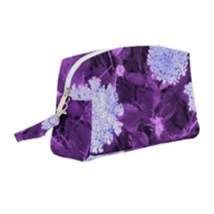 Queen Anne s Lace With Purple Leaves Wristlet Pouch Bag (medium)