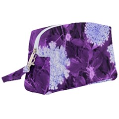 Queen Anne s Lace With Purple Leaves Wristlet Pouch Bag (large)