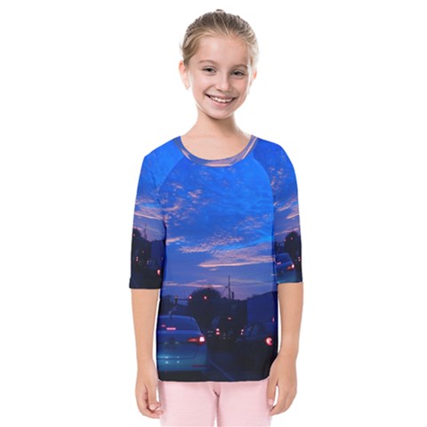 Blue Highway Kids  Quarter Sleeve Raglan Tee by okhismakingart