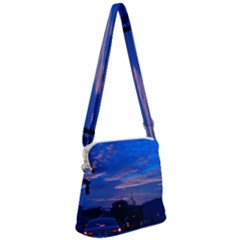 Blue Highway Zipper Messenger Bag by okhismakingart