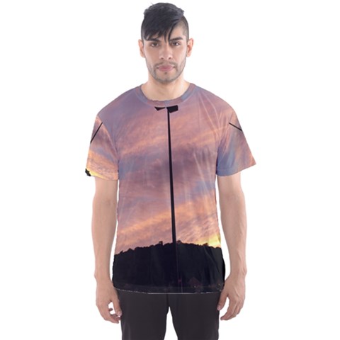 Parking Lot Sunset Men s Sports Mesh Tee by okhismakingart