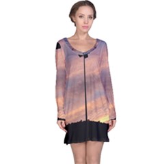 Parking Lot Sunset Long Sleeve Nightdress by okhismakingart