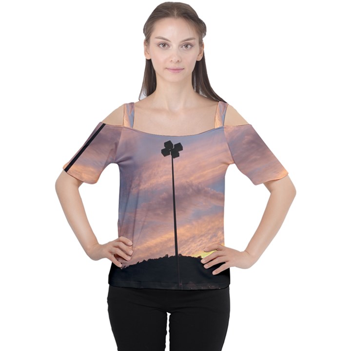 Parking Lot Sunset Cutout Shoulder Tee