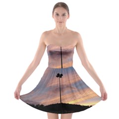 Parking Lot Sunset Strapless Bra Top Dress by okhismakingart