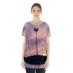 Parking Lot Sunset Skirt Hem Sports Top by okhismakingart