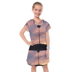 Parking Lot Sunset Kids  Drop Waist Dress by okhismakingart