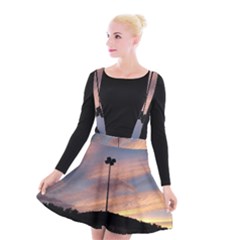 Parking Lot Sunset Suspender Skater Skirt by okhismakingart