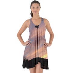 Parking Lot Sunset Show Some Back Chiffon Dress by okhismakingart