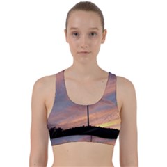 Parking Lot Sunset Back Weave Sports Bra by okhismakingart