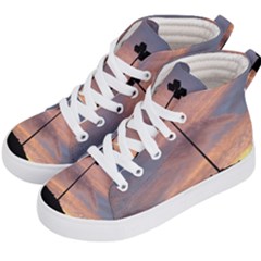 Parking Lot Sunset Kids  Hi-top Skate Sneakers by okhismakingart