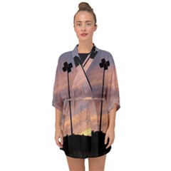 Parking Lot Sunset Half Sleeve Chiffon Kimono by okhismakingart